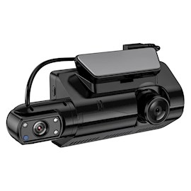 მანქანის ვიდეო რეგისტრატორი Hoco DI07 Dual Driving Recorder, HDMI Out, Mic, USB, Black